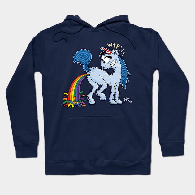 Unicorn Pooping Rainbow Dark Hoodie by 10tacled